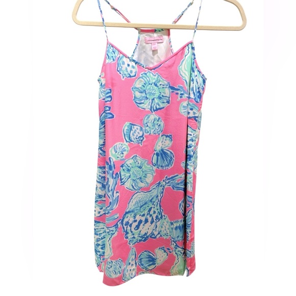 Lilly Pulitzer Dusk Silk Dress Barefoot Princess Print XXS NWOT - Picture 3 of 4